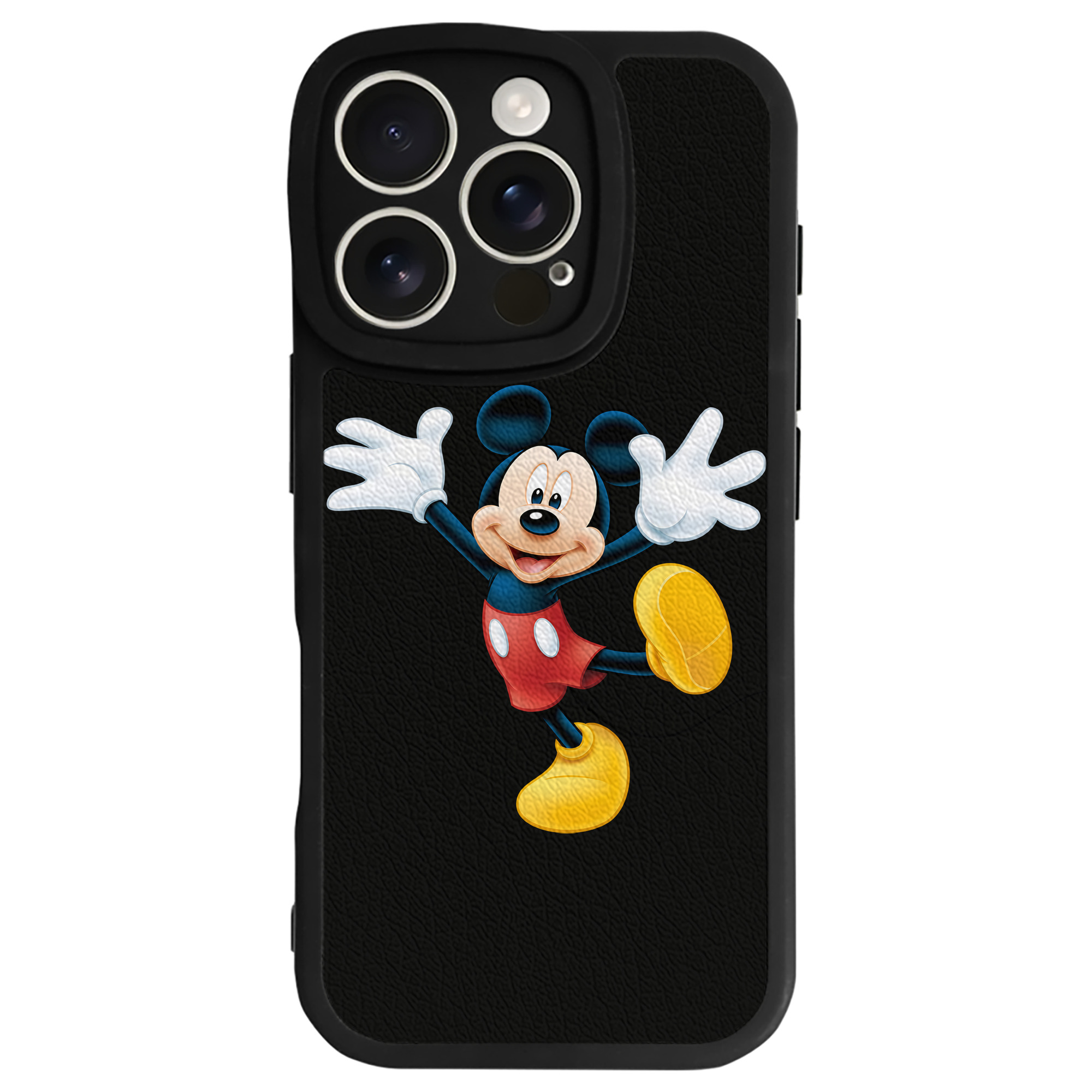 （画像用） ミッキーマウス Mickey Mouse 【iPhone 16シリーズ対応】シリコンスマホケース（レザー調） 材質：シリコン